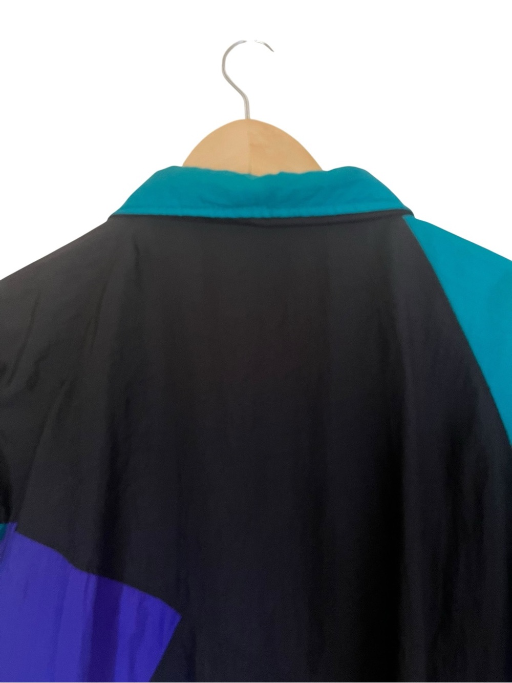 Vintage Puma Colorblock Windbreaker XL 90s Teal Purple Black - Picture 8 of 15